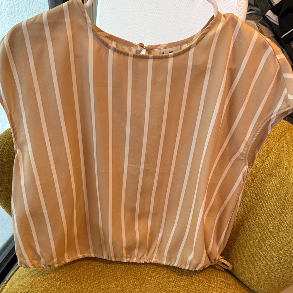Worthington Beige Striped Blouse